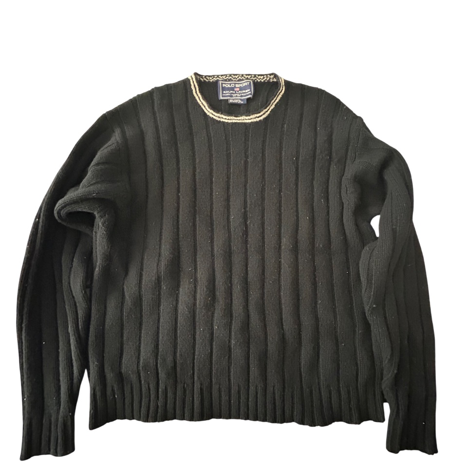 Vintage Ralph Lauren Black Crewneck Polo Sport Sweater